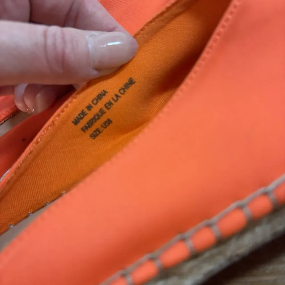 Urban Outfitters Neoprene Neon Orange Espadrille Slip-On Size 6 M